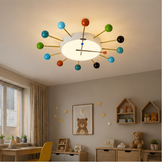 LuxRoyale Mid-Century Modern 26-Inch Colorful LED Flush Mount Ceiling Light