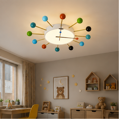 LuxRoyale Mid-Century Modern 26-Inch Colorful LED Flush Mount Ceiling Light