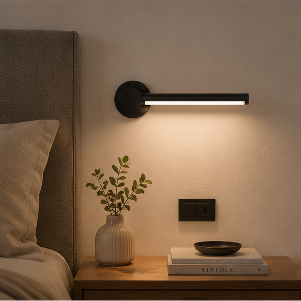 Royelux Modern Black LED Wall Sconce - Dimmable Aluminum Acrylic Light