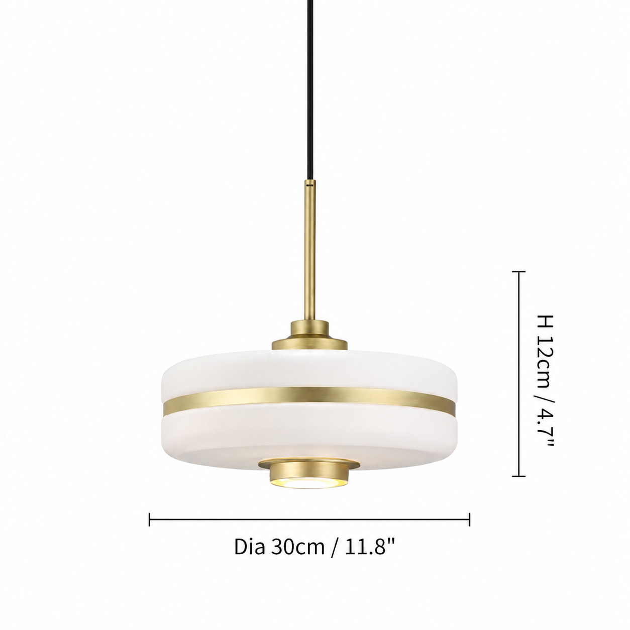 RoyaleGlow Modern Opal Glass & Brass Pendant Light - Elegant Ceiling Fixture