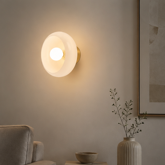 RoyaleGlow Modern Dimmable Wall Sconce with Frosted Glass Shade