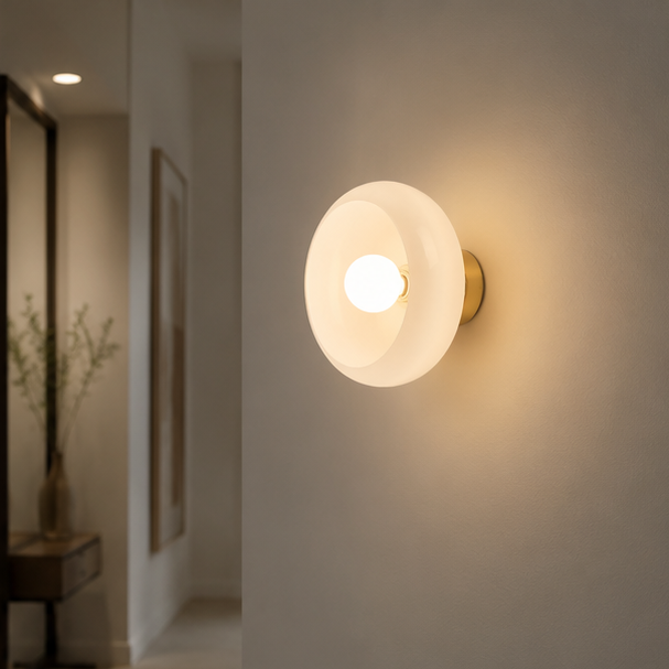 RoyaleGlow Modern Dimmable Wall Sconce with Frosted Glass Shade