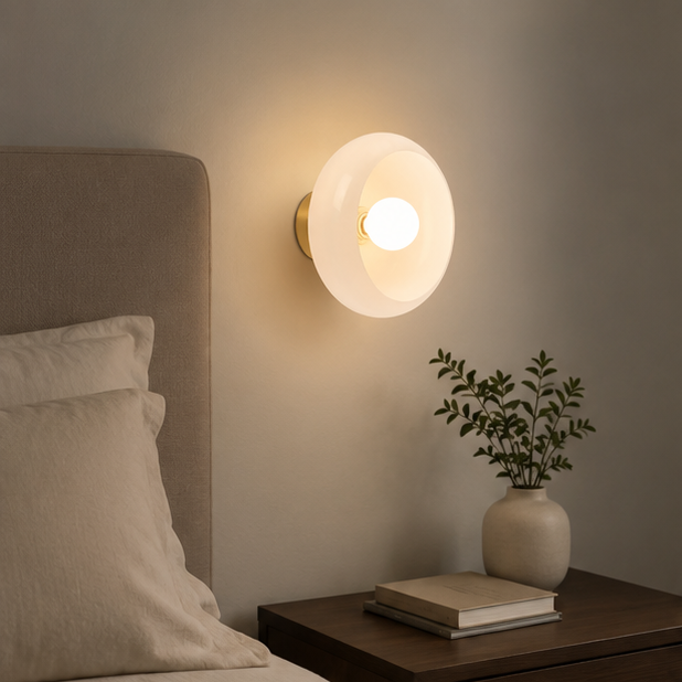 RoyaleGlow Modern Dimmable Wall Sconce with Frosted Glass Shade