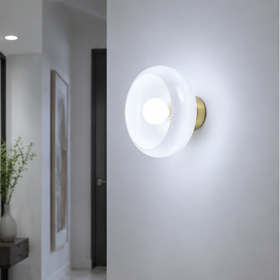 RoyaleGlow Modern Dimmable Wall Sconce with Frosted Glass Shade