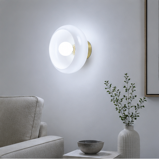 RoyaleGlow Modern Dimmable Wall Sconce with Frosted Glass Shade