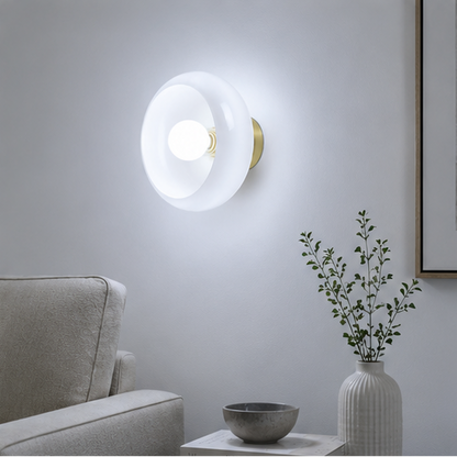 RoyaleGlow Modern Dimmable Wall Sconce with Frosted Glass Shade