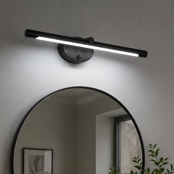 Royelux Modern Black LED Bathroom Vanity Light with Integrated Switch