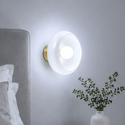 RoyaleGlow Modern Dimmable Wall Sconce with Frosted Glass Shade