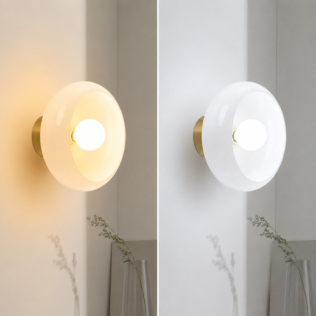RoyaleGlow Modern Dimmable Wall Sconce with Frosted Glass Shade