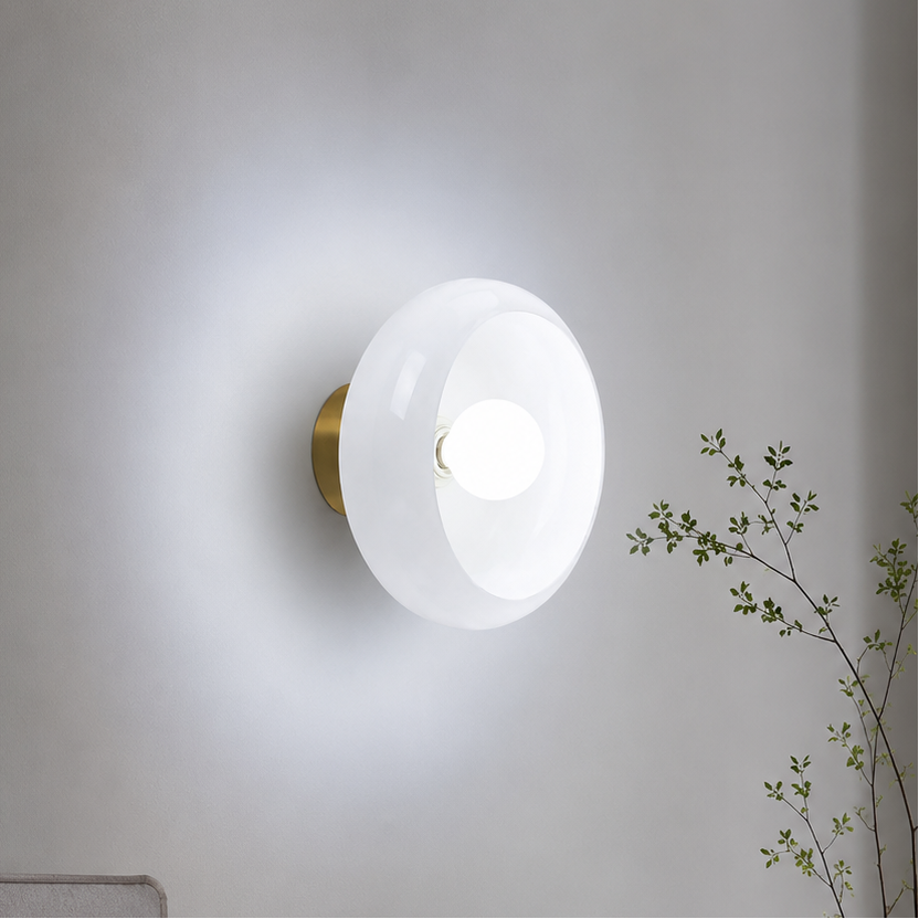 RoyaleGlow Modern Dimmable Wall Sconce with Frosted Glass Shade