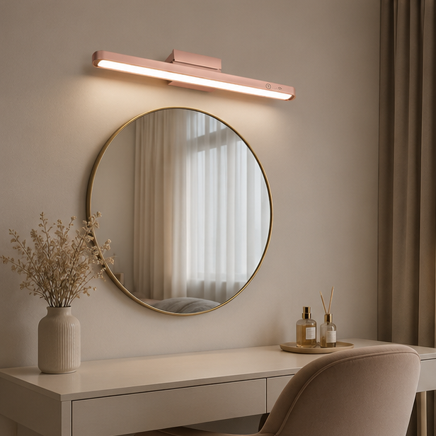 RoyaleGlow Magnetic LED Vanity Light with 3 Color Modes - Rechargeable & Dimmable