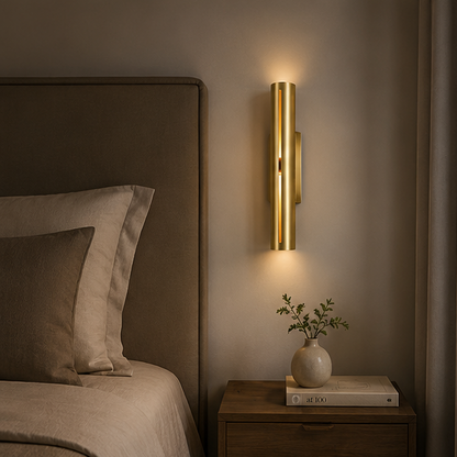 LuxRoyale Modern Copper LED Wall Sconce for Luxury Home & Hotel Background Lighting