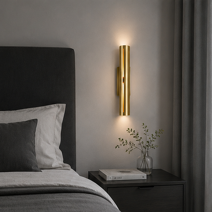 LuxRoyale Modern Copper LED Wall Sconce for Luxury Home & Hotel Background Lighting