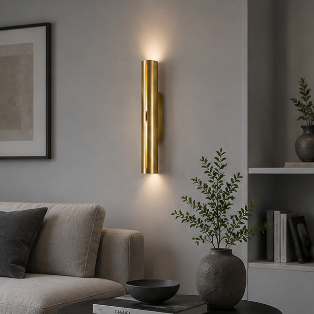 LuxRoyale Modern Copper LED Wall Sconce for Luxury Home & Hotel Background Lighting