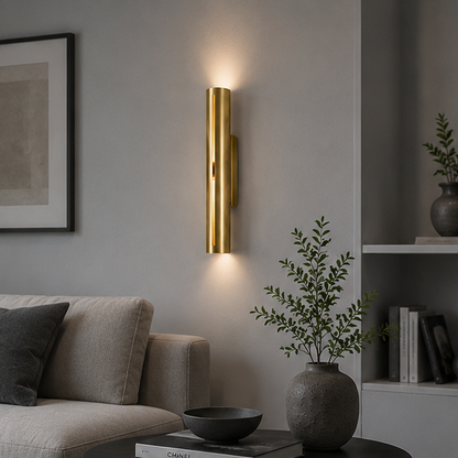 LuxRoyale Modern Copper LED Wall Sconce for Luxury Home & Hotel Background Lighting