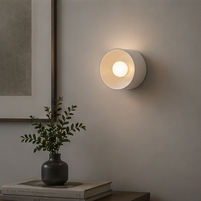 LuxRoyale Modern Round LED Wall Sconce - Decorative Architectural Mini Wall Light