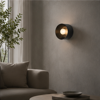 LuxRoyale Modern Round LED Wall Sconce - Decorative Architectural Mini Wall Light