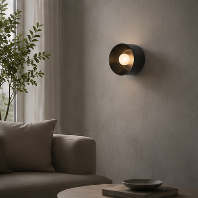 LuxRoyale Modern Round LED Wall Sconce - Decorative Architectural Mini Wall Light