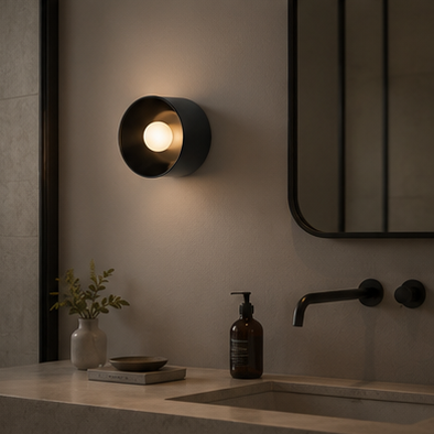 LuxRoyale Modern Round LED Wall Sconce - Decorative Architectural Mini Wall Light