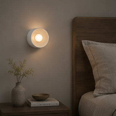 LuxRoyale Modern Round LED Wall Sconce - Decorative Architectural Mini Wall Light