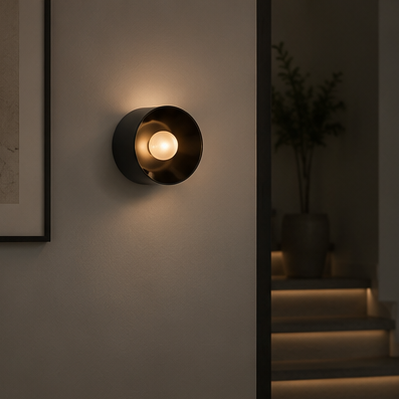 LuxRoyale Modern Round LED Wall Sconce - Decorative Architectural Mini Wall Light