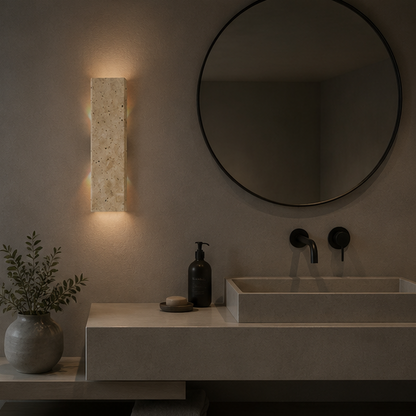 Royelux Natural Stone Outdoor Wall Sconce - Warm LED Light with IP44 Waterproofing