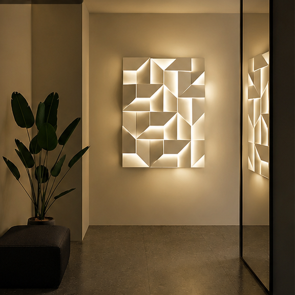 RoyaleGlow Modern Metal LED Wall Sconce - Linear Up Down Geometric Corridor Wall Lamp