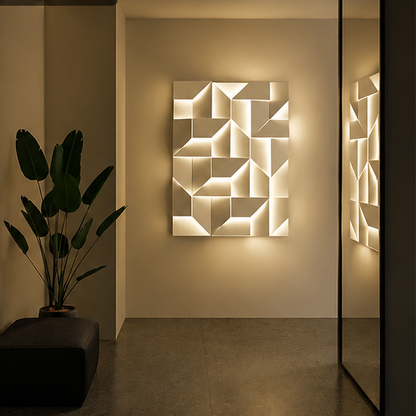 RoyaleGlow Modern Metal LED Wall Sconce - Linear Up Down Geometric Corridor Wall Lamp