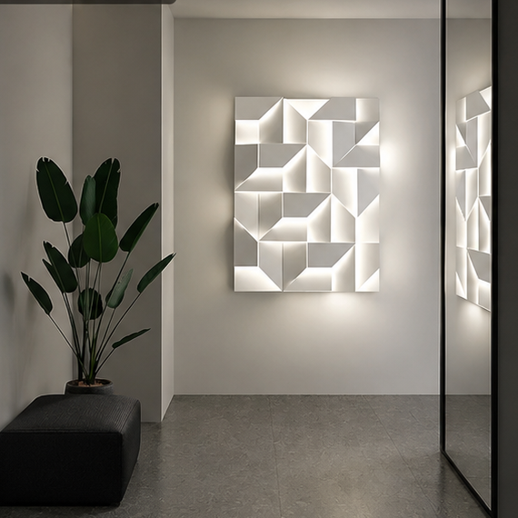 RoyaleGlow Modern Metal LED Wall Sconce - Linear Up Down Geometric Corridor Wall Lamp