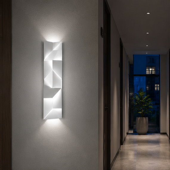 RoyaleGlow Modern Metal LED Wall Sconce - Linear Up Down Geometric Corridor Wall Lamp