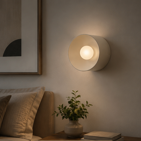 LuxRoyale Modern Round LED Wall Sconce - Decorative Architectural Mini Wall Light