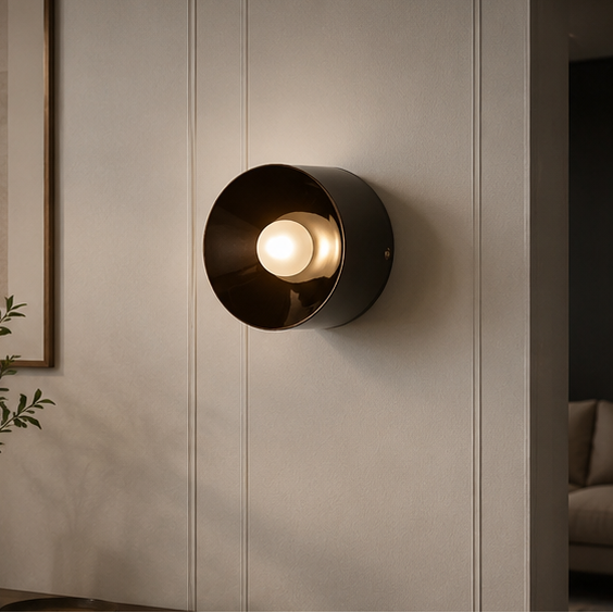 LuxRoyale Modern Round LED Wall Sconce - Decorative Architectural Mini Wall Light