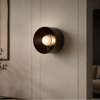 LuxRoyale Modern Round LED Wall Sconce - Decorative Architectural Mini Wall Light