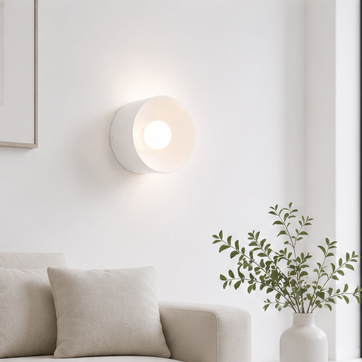 LuxRoyale Modern Round LED Wall Sconce - Decorative Architectural Mini Wall Light