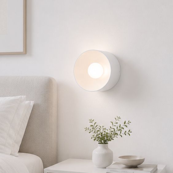 LuxRoyale Modern Round LED Wall Sconce - Decorative Architectural Mini Wall Light