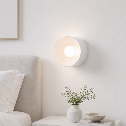 LuxRoyale Modern Round LED Wall Sconce - Decorative Architectural Mini Wall Light