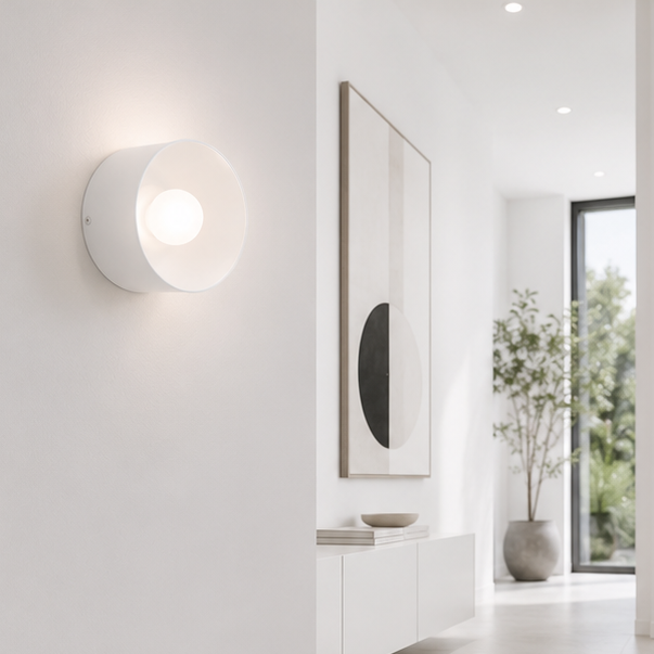 LuxRoyale Modern Round LED Wall Sconce - Decorative Architectural Mini Wall Light