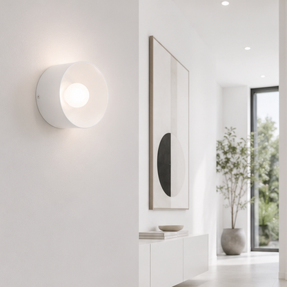 LuxRoyale Modern Round LED Wall Sconce - Decorative Architectural Mini Wall Light