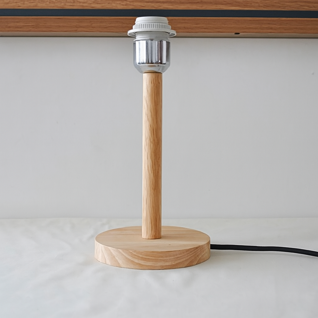 Royallure Wooden Table Lamp Base with E27 Holder & On/Off Switch for Home Lighting