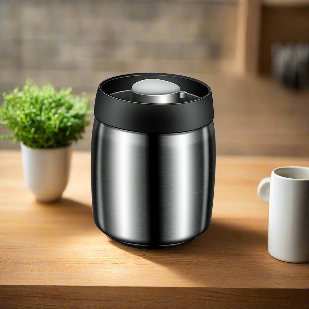 Royallure Vacuum Sealed Coffee Bean Storage Container 304 Stainless Steel Jar