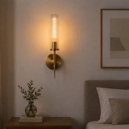 Lumora Smart Copper Glass Wall Sconce - App Controlled Modern Luxury Wall Light