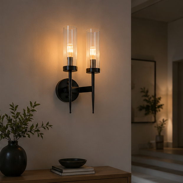 Lumora Smart Copper Glass Wall Sconce - App Controlled Modern Luxury Wall Light