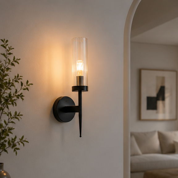 Lumora Smart Copper Glass Wall Sconce - App Controlled Modern Luxury Wall Light