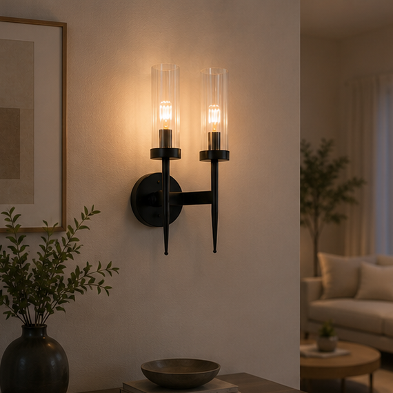 Lumora Smart Copper Glass Wall Sconce - App Controlled Modern Luxury Wall Light