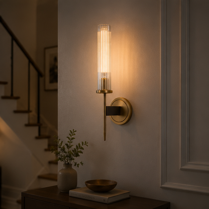 Lumora Smart Copper Glass Wall Sconce - App Controlled Modern Luxury Wall Light