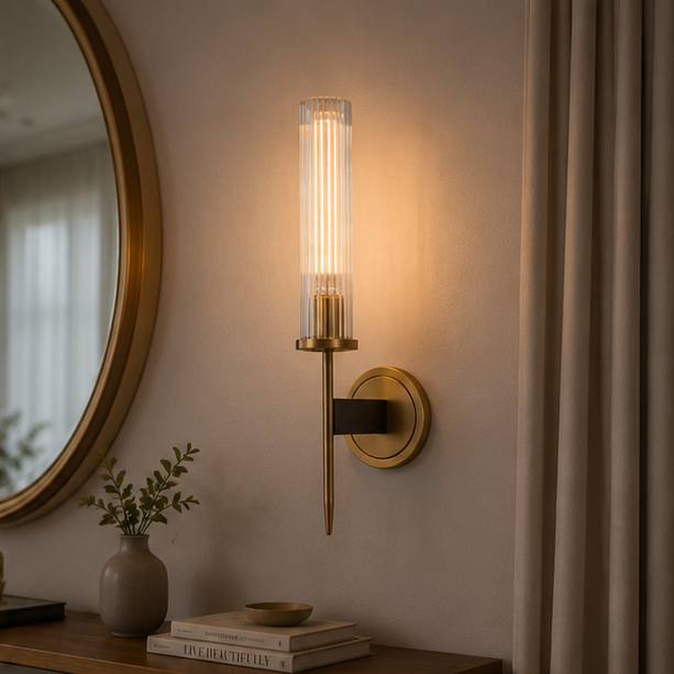 European Modern Simple LED Copper Wall Lamp Living Room Study Bedroom Bedside Decorative Lighting Lamps