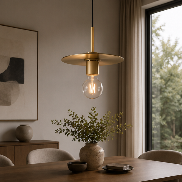 RoyaleGlow Vintage Brass Mini Pendant Light - Industrial Edison Style Hanging Fixture