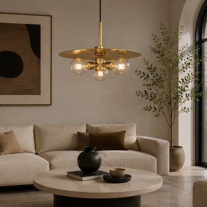 RoyaleGlow Vintage Brass Mini Pendant Light - Industrial Edison Style Hanging Fixture