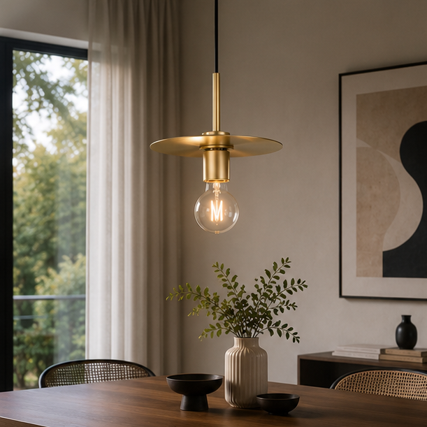 RoyaleGlow Vintage Brass Mini Pendant Light - Industrial Edison Style Hanging Fixture