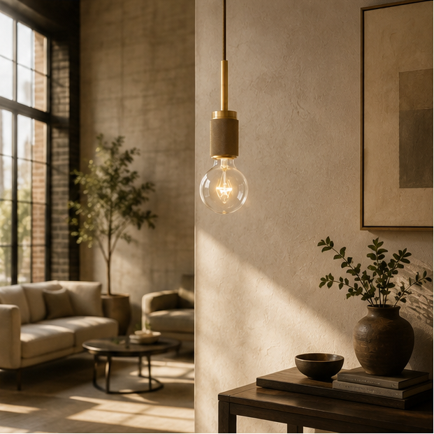 RoyaleGlow Vintage Brass Mini Pendant Light - Industrial Edison Style Hanging Fixture
